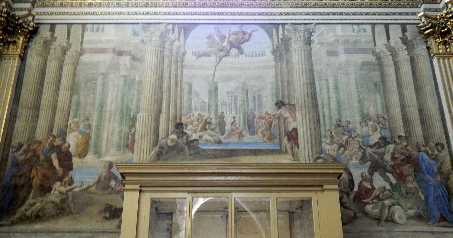 120-Piscina probatIca (Giovanni Lanfranco) Controfacciata della chiesa dei Santi Apostoli di Napoli 